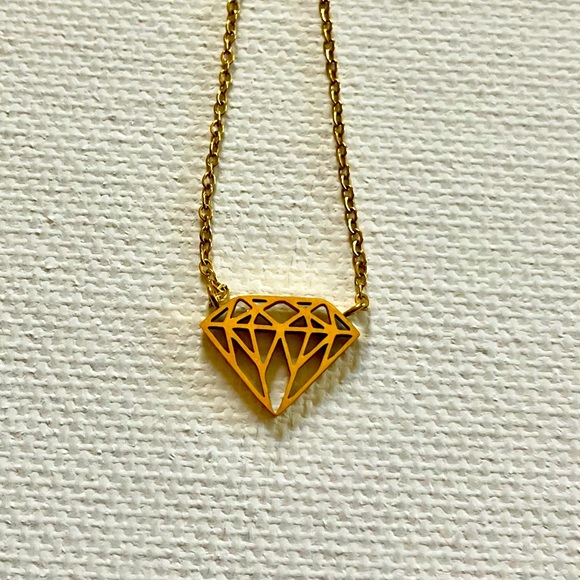 Jewelry minimalist gold small diamond pendant necklace poshmark